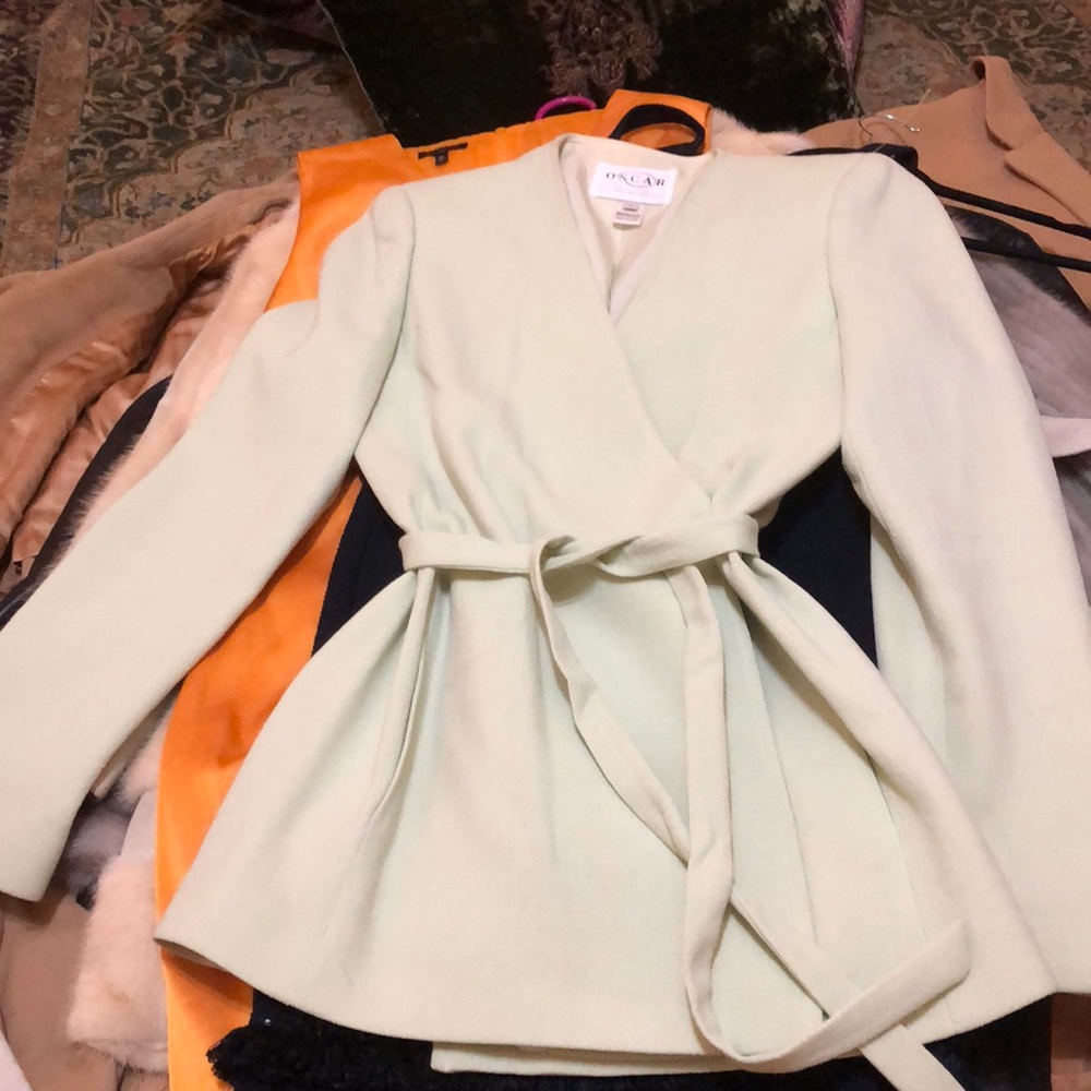 Vintage Oscar de la Renta Green pastel Mint Wrap - Picture 1 of 4